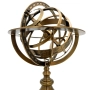 Astrolabium mosiężne na drewnianej podstawie 28 cm – dekoracja vintage – ARM-0038