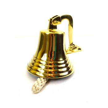 Mosiężny dzwon pokładowy, dzwon żeglarski z mosiądzu, dzwon okrętowy 17cm
