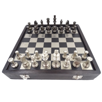 Szachy metalowe - elegancki zestaw dla szachisty - G334A