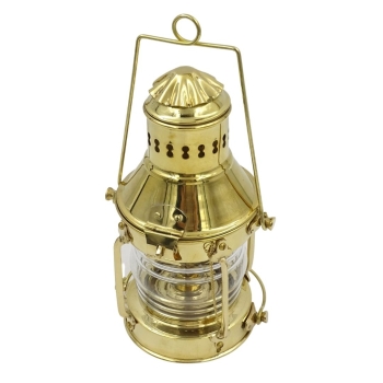 Dawna, mosiężna lampa żeglarska, naftowa lampa nawigacyjna z mosiądzu 25cm - żeglarski prezent, morski upominek