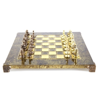 Ekskluzywne szachy metalowe Bizancjum, szachownica 20x20cm. Kod S1CBRO