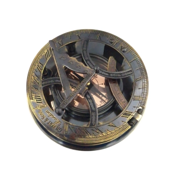 Prestiżowy Mosiężny Zegar Słoneczny W. Gilberta z Kompasem - ekskluzywny upominek żeglarski, prestiżowy morski prezent