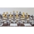 Ekskluzywne, szachy włoskiej manufaktury z pozłacanymi figurami 53x53 cm