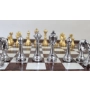 Ekskluzywne, szachy włoskiej manufaktury z pozłacanymi figurami 53x53 cm