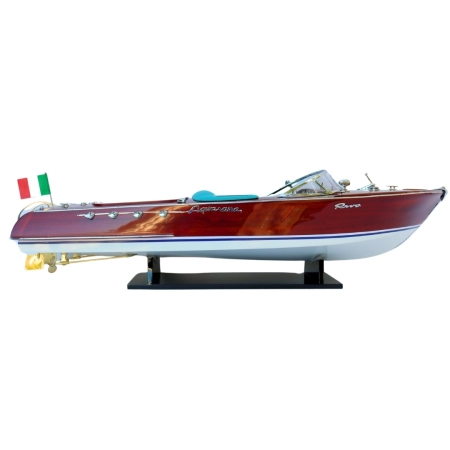 Ekskluzywny model motorówki Reeva Aquarama 87cm - wielki, drewniany model klasycznej, włoskiej łodzi motorowej – 4P-90