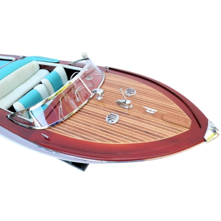 Ekskluzywny model motorówki Reeva Aquarama 87cm - wielki, drewniany model klasycznej, włoskiej łodzi motorowej – 4P-90