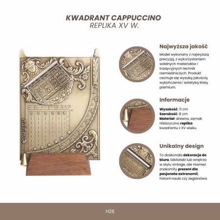 Kwadrant Cappuccino – Replika XV w. - Prezent dla astronoma lub żeglarza – H28