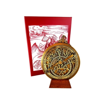 Wielkie mosiężne astrolabium Rojas H34 - reprodukcja, śr. 20cm