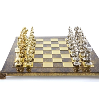 Ekskluzywne, duże  szachy metalowe -  Renesans S9BRO; 36x36cm