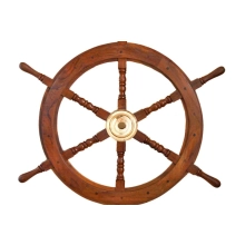 Duże, drewniane koło sterowe 77cm - marynistyczny symbol steru władzy