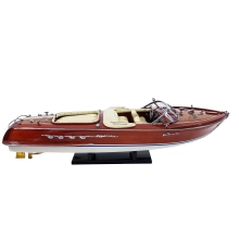 RIVA AQUARAMA 55cm - drewniany model legendarnej, włoskiej łodzi motorowej, ikony marynistycznego stylu Dolce Vita