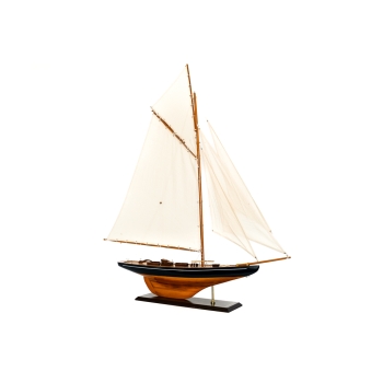 Olbrzymi, drewniany model słynnego jachtu Columbia, zwycięzcy regat America's Cup, 105cm