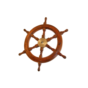 Marynistyczne, drewniane koło sterowe 60cm - symbol steru władzy