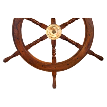 Duże, drewniane koło sterowe 77cm - marynistyczny symbol steru władzy