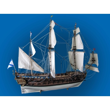 Zbudowany od podstaw drewniany model okrętu “Ingermanland” (1715r.) skala 1:50, klasa modelarska C-1