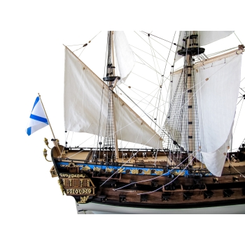 Zbudowany od podstaw drewniany model okrętu “Ingermanland” (1715r.) skala 1:50, klasa modelarska C-1
