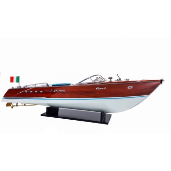 Elitarny, drewniany model legendarnej włoskiej łodzi motorowej Super Riva Aquarama Lamborghini 92cm