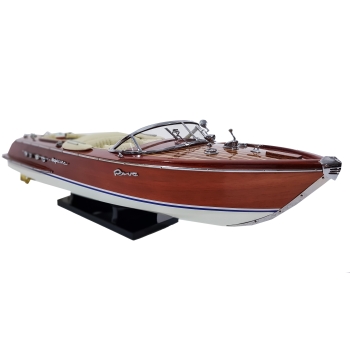RIVA AQUARAMA 55cm - drewniany model legendarnej, włoskiej łodzi motorowej, ikony marynistycznego stylu Dolce Vita
