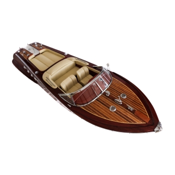 RIVA AQUARAMA 70cm - wielki, drewniany model klasycznej, włoskiej łodzi motorowej, prestiżowa dekoracja marynistyczna, p