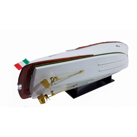 Potężny drewniany model legendarnej włoskiej łodzi motorowej Riva Aquariva Gucci 90cm