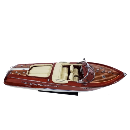 RIVA AQUARAMA 55cm - drewniany model legendarnej, włoskiej łodzi motorowej, ikony marynistycznego stylu Dolce Vita