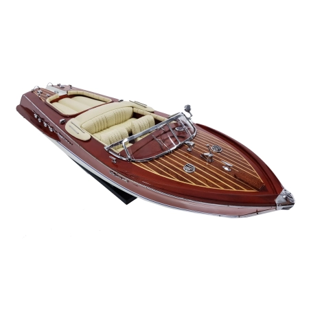 RIVA AQUARAMA 55cm - drewniany model legendarnej, włoskiej łodzi motorowej, ikony marynistycznego stylu Dolce Vita