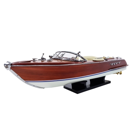 RIVA AQUARAMA 55cm - drewniany model legendarnej, włoskiej łodzi motorowej, ikony marynistycznego stylu Dolce Vita