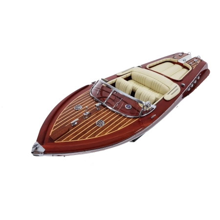 RIVA AQUARAMA 55cm - drewniany model legendarnej, włoskiej łodzi motorowej, ikony marynistycznego stylu Dolce Vita