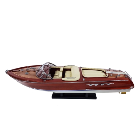 RIVA AQUARAMA 55cm - drewniany model legendarnej, włoskiej łodzi motorowej, ikony marynistycznego stylu Dolce Vita