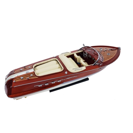 RIVA AQUARAMA 55cm - drewniany model legendarnej, włoskiej łodzi motorowej, ikony marynistycznego stylu Dolce Vita