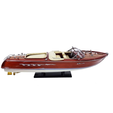 RIVA AQUARAMA 55cm - drewniany model legendarnej, włoskiej łodzi motorowej, ikony marynistycznego stylu Dolce Vita