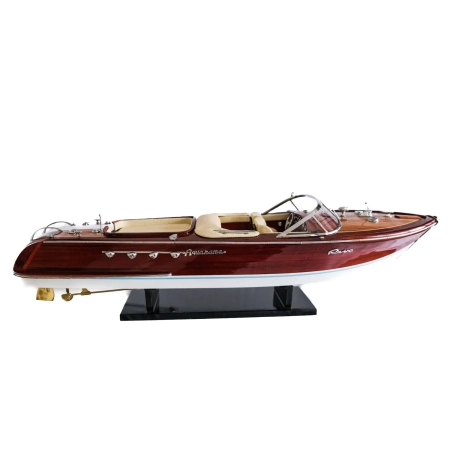 RIVA AQUARAMA 70cm - wielki, drewniany model klasycznej, włoskiej łodzi motorowej, prestiżowa dekoracja marynistyczna, prezent