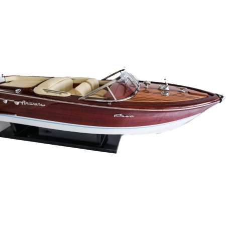 RIVA AQUARAMA 70cm - wielki, drewniany model klasycznej, włoskiej łodzi motorowej, prestiżowa dekoracja marynistyczna, prezent