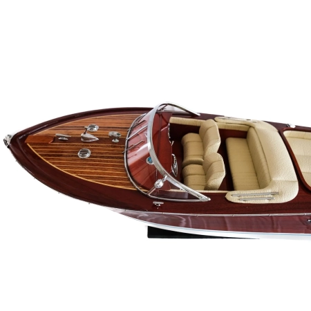 RIVA AQUARAMA 70cm - wielki, drewniany model klasycznej, włoskiej łodzi motorowej, prestiżowa dekoracja marynistyczna, prezent