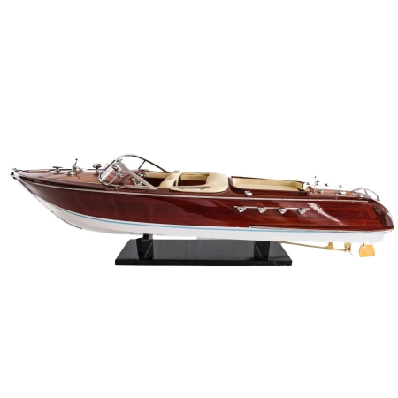 RIVA AQUARAMA 70cm - wielki, drewniany model klasycznej, włoskiej łodzi motorowej, prestiżowa dekoracja marynistyczna, prezent