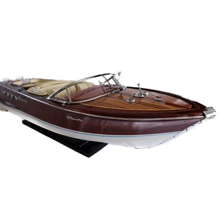 RIVA AQUARAMA 70cm - wielki, drewniany model klasycznej, włoskiej łodzi motorowej, prestiżowa dekoracja marynistyczna, prezent