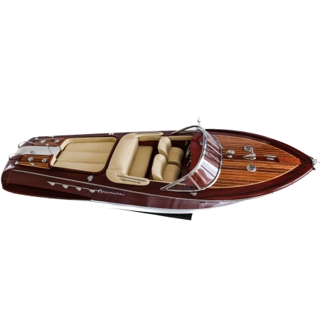 RIVA AQUARAMA 70cm - wielki, drewniany model klasycznej, włoskiej łodzi motorowej, prestiżowa dekoracja marynistyczna, prezent