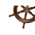 Koło sterowe z drewna 46cm z mosiężną piastą, kapitański symbol dowodzenia