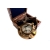 Żeglarski zegar słoneczny z kompasem z postarzanego mosiądzu w marynistycznym, drewnianym pudełku