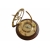 Żeglarski zegar słoneczny z kompasem z mosiądzu na drewnianej podstawie - prezent dla Żeglarza, dekoracja marynistyczna