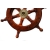 Koło sterowe z drewna 33cm z mosiężną piastą - kapitański symbol trzymania steru władzy, żeglarski prezent