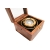 Busola żeglarska z mosiądzu w marynistycznym, przeszklonym pudełku z drewna - stylowy, żeglarski prezent